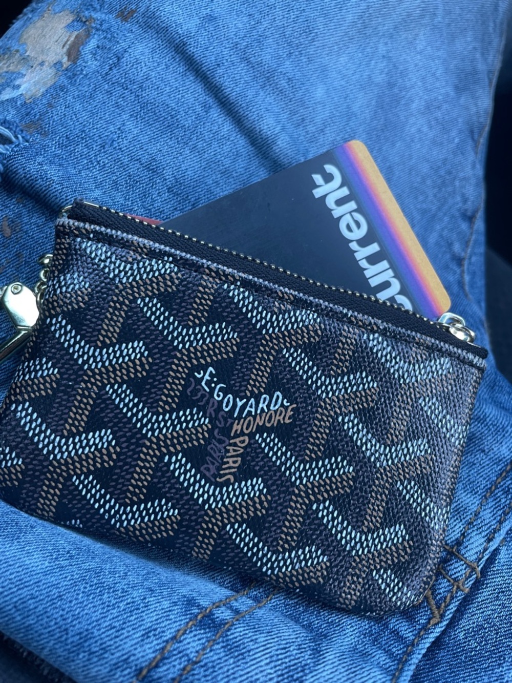 •Goyard•unisex Card Pouch in Black/Brown